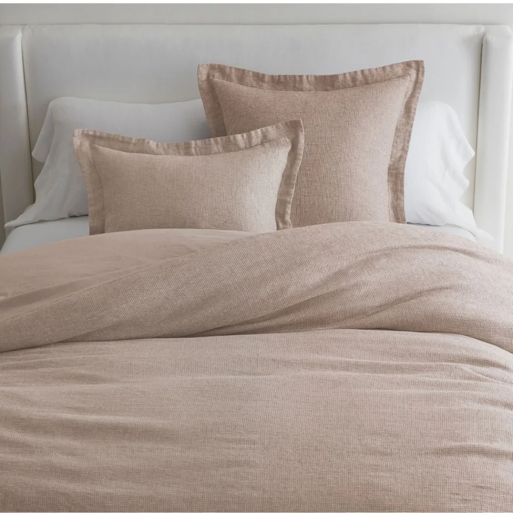 Pottery Barn European Flax Linen Waffle Euro Sham Set Of 2. NWT